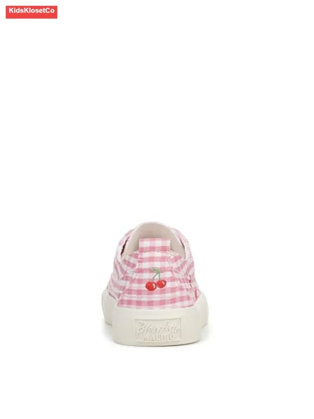 Girls Gingham Embroidered Canvas Low Top Lace Up Sneakers Platform